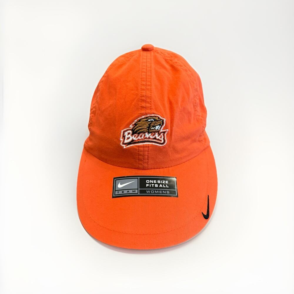 Vintage Nike Womens Orange Oregon State Beavers Strapback Hat Baseball Cap NWT
